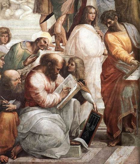 Pitgoras, detalle de La escuela de Atenas, de Rafael Sanzio.